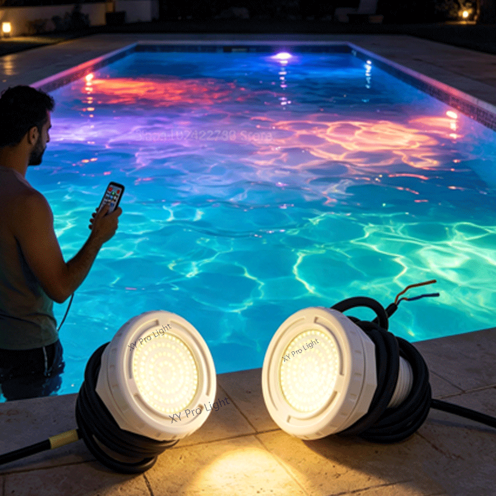 Xy Spa & Wellness - 15W Kunststoff-Folien-Poolbeleuchtung IP68 12V Unterwasser-LED-Spa-Poolleuchten Harzgefüllte