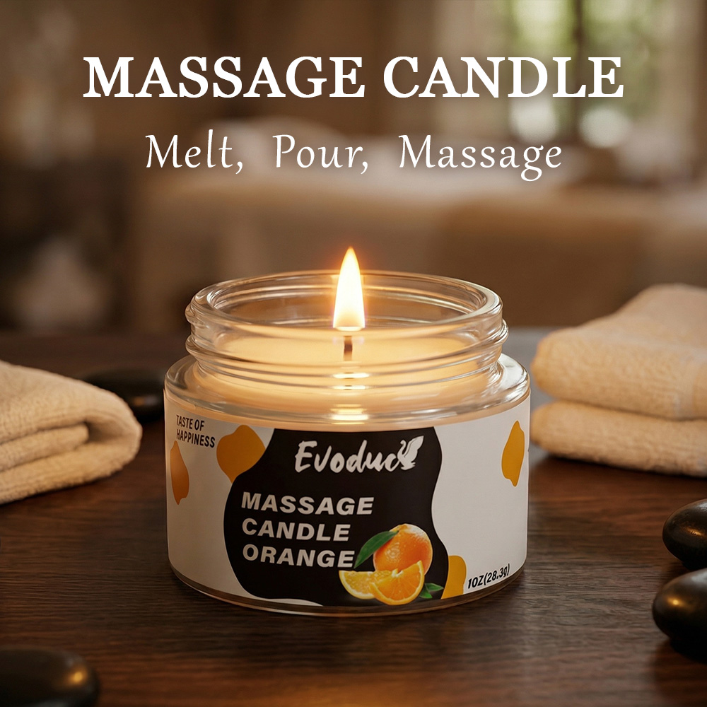 Massage Candle Melting - Massage-Öl-Kerze Süße Orange Sojawachs Niedrigtemperatur-Schmelzguss Tiefenwirksame