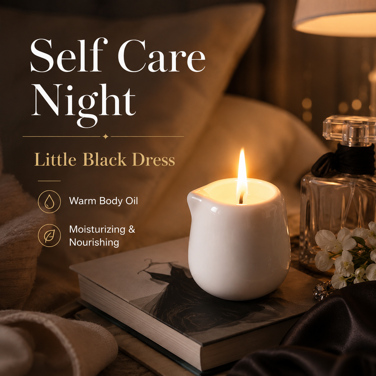Massage Candle Melting - Keramik-Massageöl-Kerze Little Black Dress Niedrigschmelzende Körpermassage-Kerze