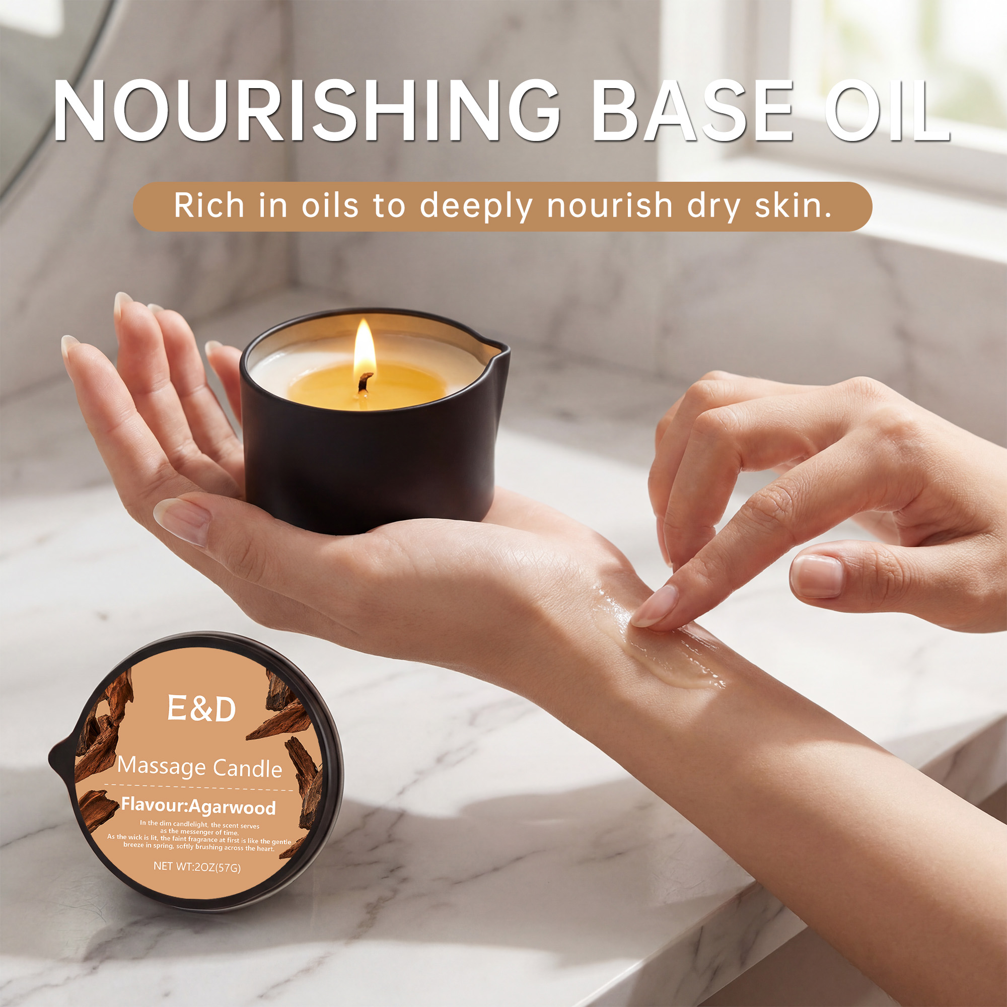 Agarholz-Massageölkerze 2oz, K – Massage Candle Melting Bewertung und Preis