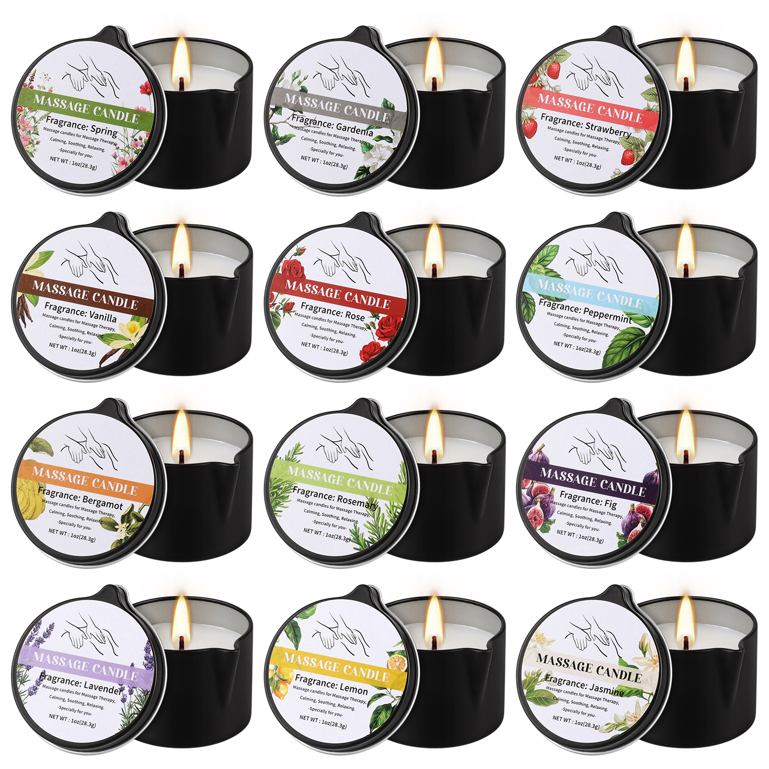 12 Stück natürliche Duftöl-Mas – Massage Candle Melting Bewertung und Preis