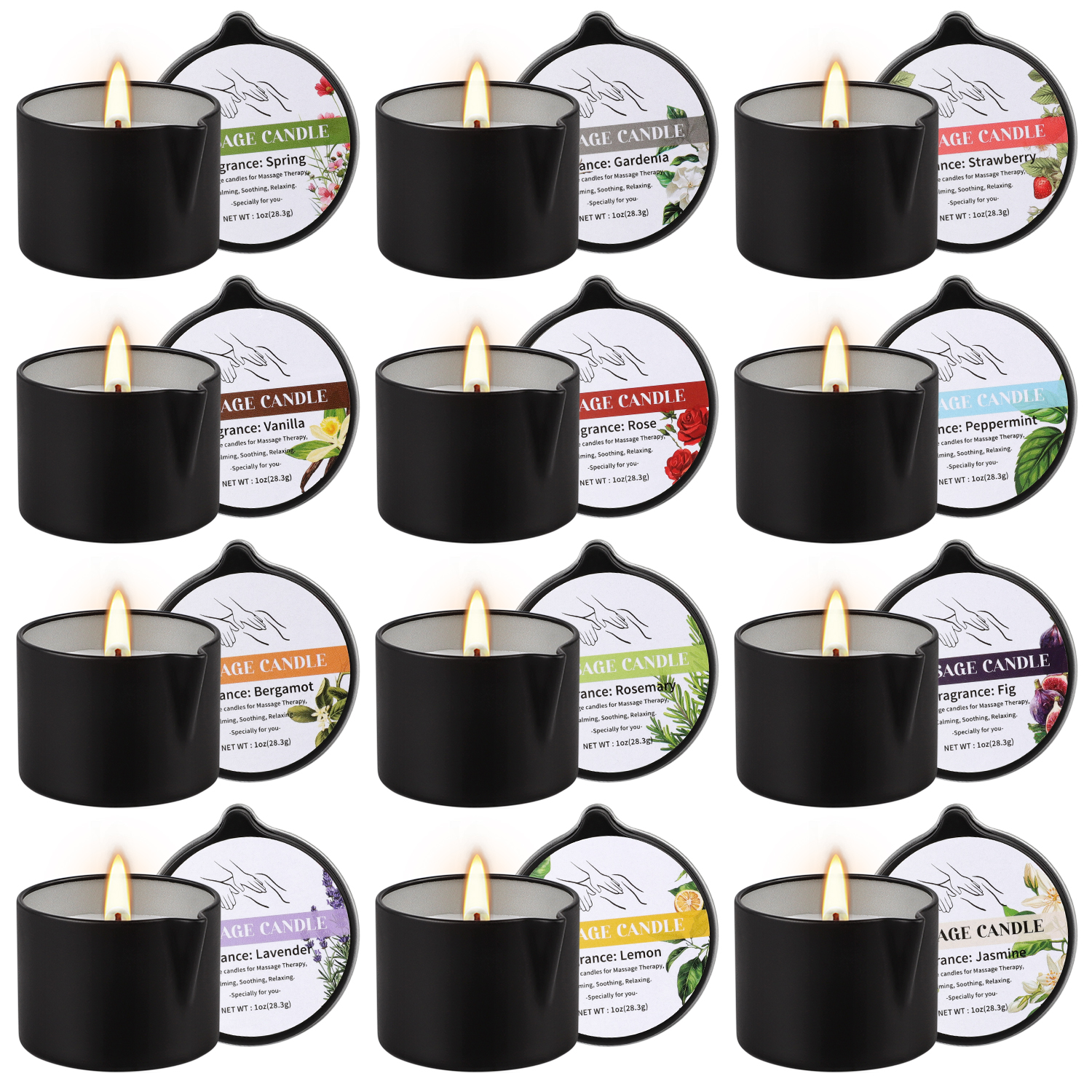 12 Stück natürliche Duftöl-Mas – Massage Candle Melting Bewertung und Preis