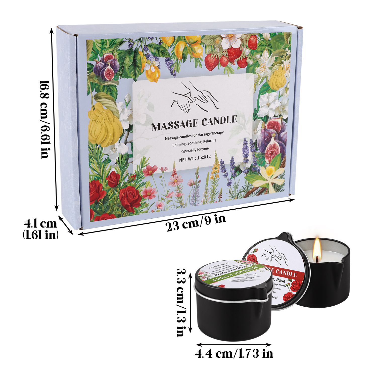12 Stück natürliche Duftöl-Mas – Massage Candle Melting Bewertung und Preis
