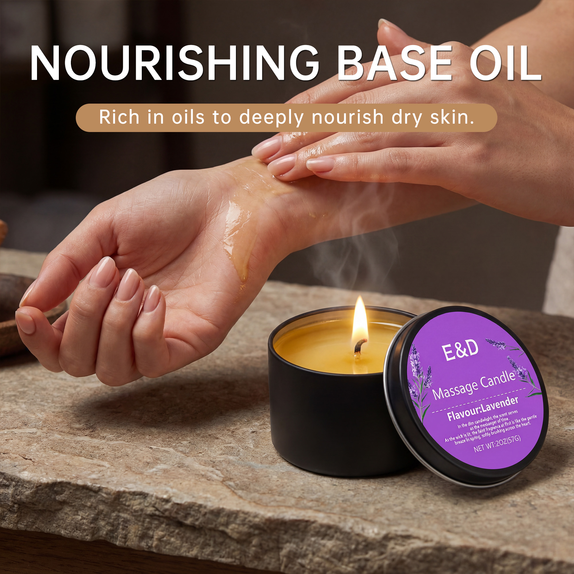 Lavendel-Massageölkerze 2oz, K – Massage Candle Melting Bewertung und Preis